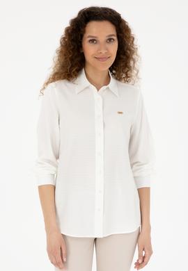 Kadın Beyaz Uzun Kollu Gömlek - 50283752013