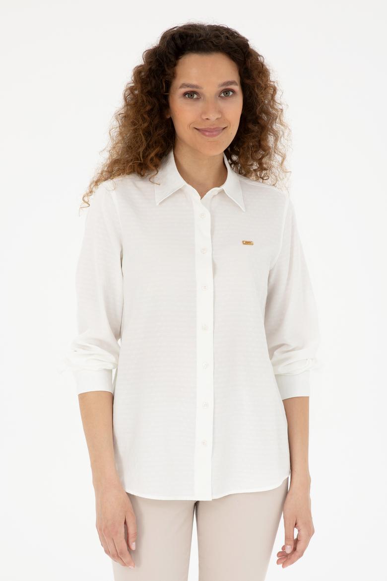 Kadın Beyaz Uzun Kollu Gömlek