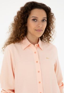 Kadın Somon Uzun Kollu Gömlek - 50283752018
