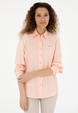 Kadın Somon Uzun Kollu Gömlek - 50283752018
