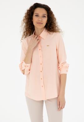 Kadın Somon Uzun Kollu Gömlek - 50283752018