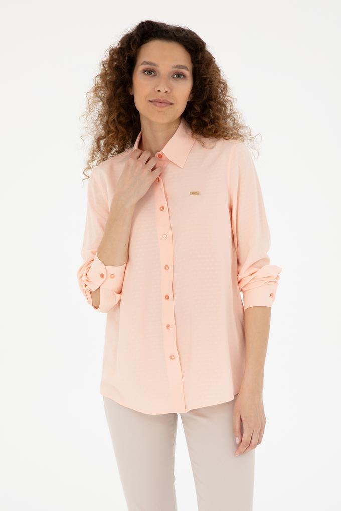 Kadın Somon Uzun Kollu Gömlek