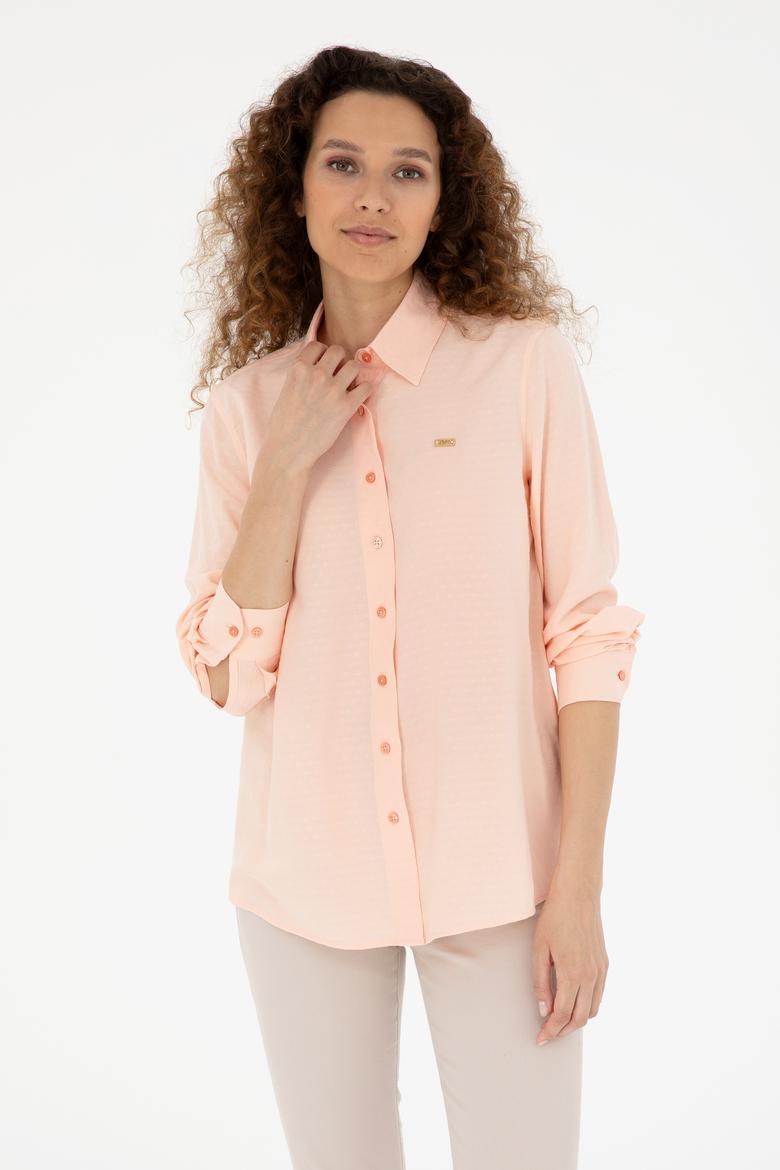 Kadın Somon Uzun Kollu Gömlek