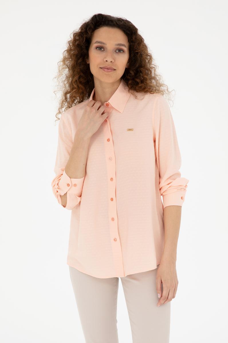 Kadın Somon Uzun Kollu Gömlek