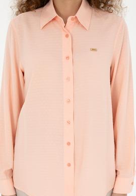 Kadın Somon Uzun Kollu Gömlek - 50283752018