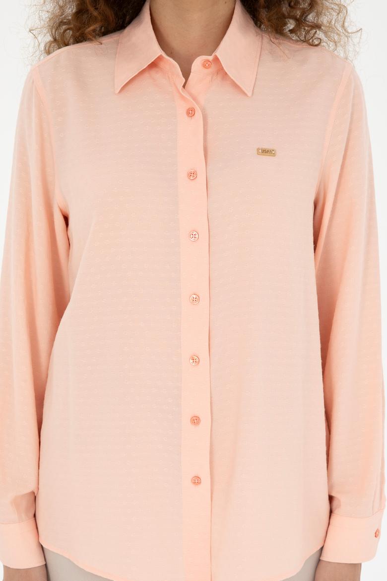 Kadın Somon Uzun Kollu Gömlek - 50283752018