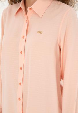 Kadın Somon Uzun Kollu Gömlek - 50283752018