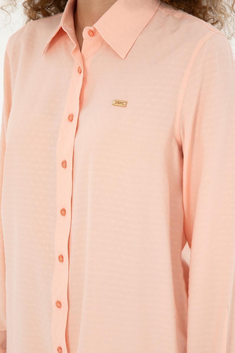 Kadın Somon Uzun Kollu Gömlek