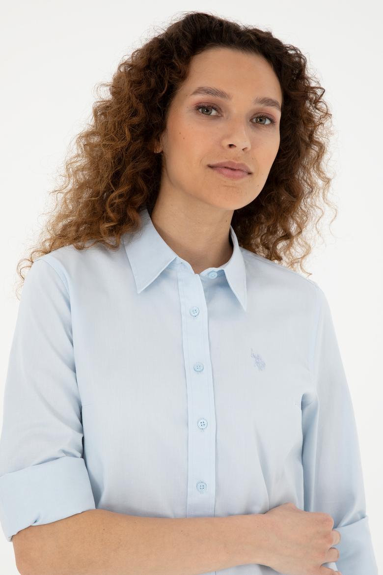 Kadın Açık Mavi Uzun Kollu Basic Gömlek - 50283986001