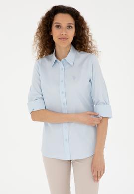 Kadın Açık Mavi Uzun Kollu Basic Gömlek - 50283986001