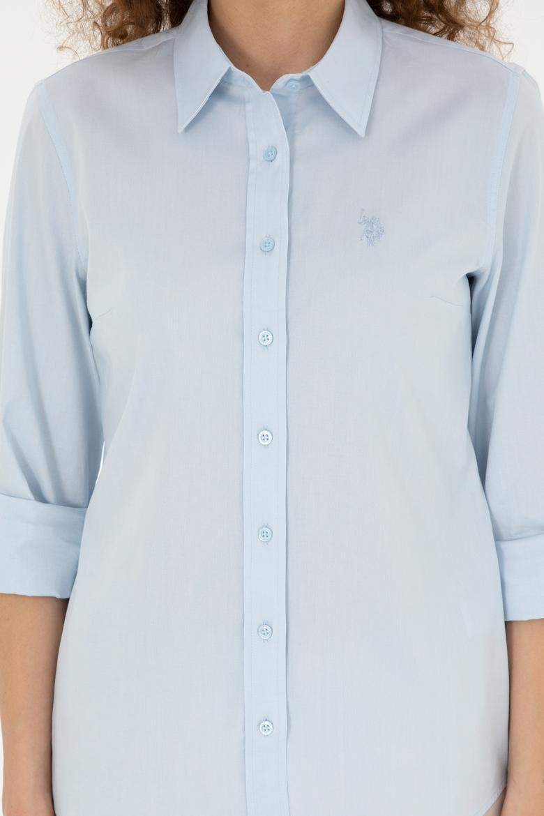 Kadın Açık Mavi Uzun Kollu Basic Gömlek - 50283986001