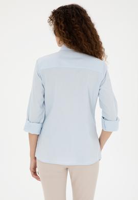 Kadın Açık Mavi Uzun Kollu Basic Gömlek - 50283986001