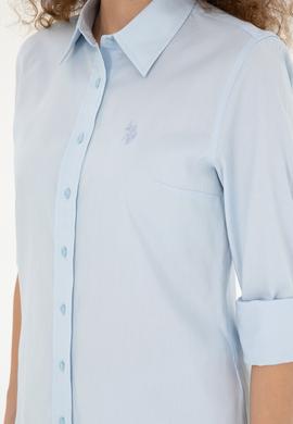 Kadın Açık Mavi Uzun Kollu Basic Gömlek - 50283986001