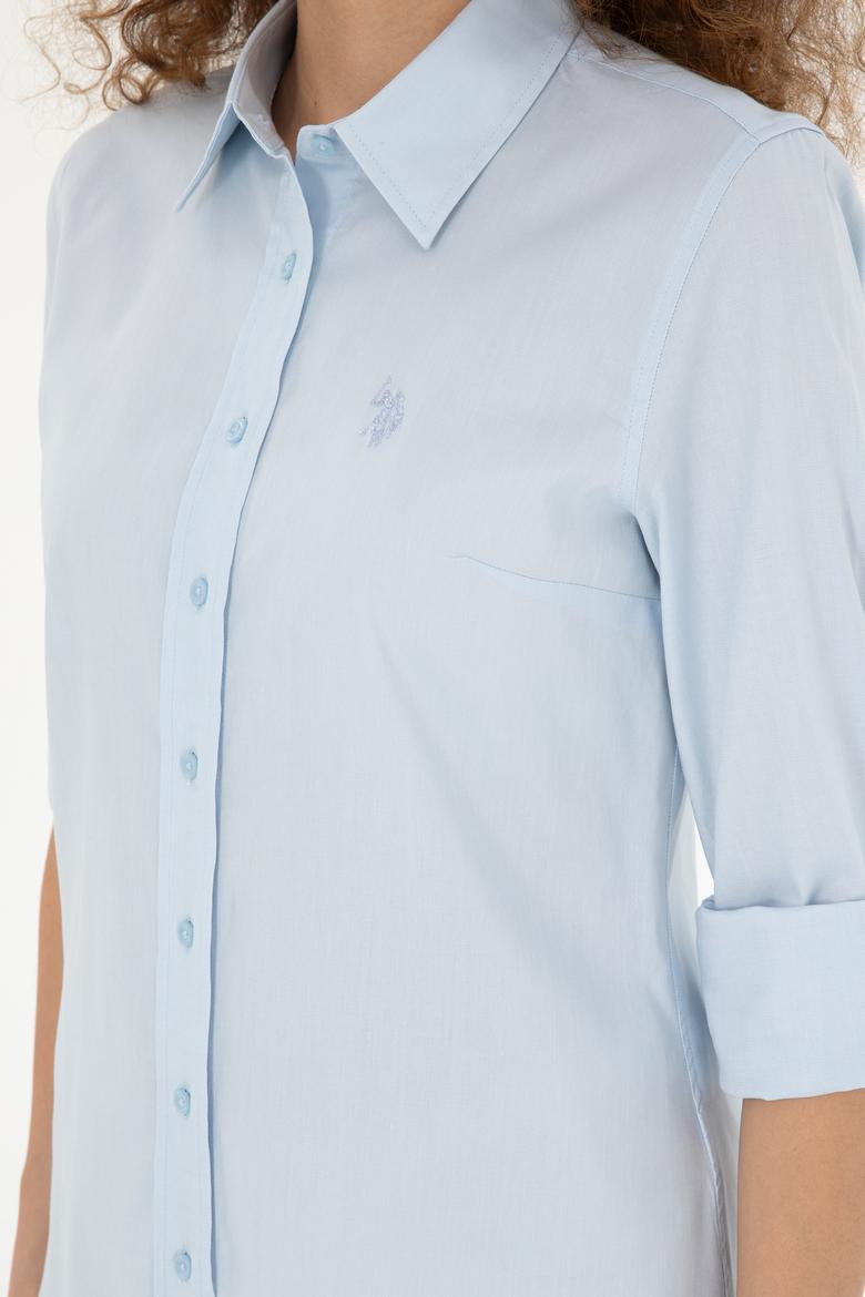 Kadın Açık Mavi Uzun Kollu Basic Gömlek - 50283986001