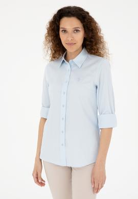 Kadın Açık Mavi Uzun Kollu Basic Gömlek - 50283986001