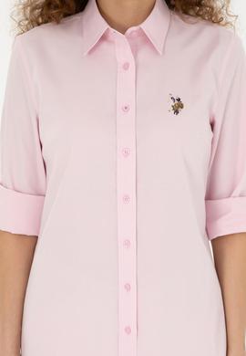 Kadın Pembe Uzun Kollu Basic Gömlek - 50283987073