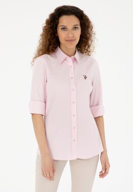 Kadın Pembe Uzun Kollu Basic Gömlek - 50283987073