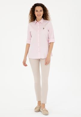 Kadın Pembe Uzun Kollu Basic Gömlek - 50283987073