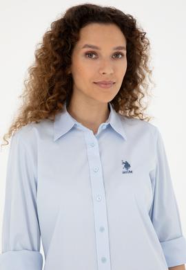 Kadın Açık Mavi Uzun Kollu Basic Gömlek - 50283989002