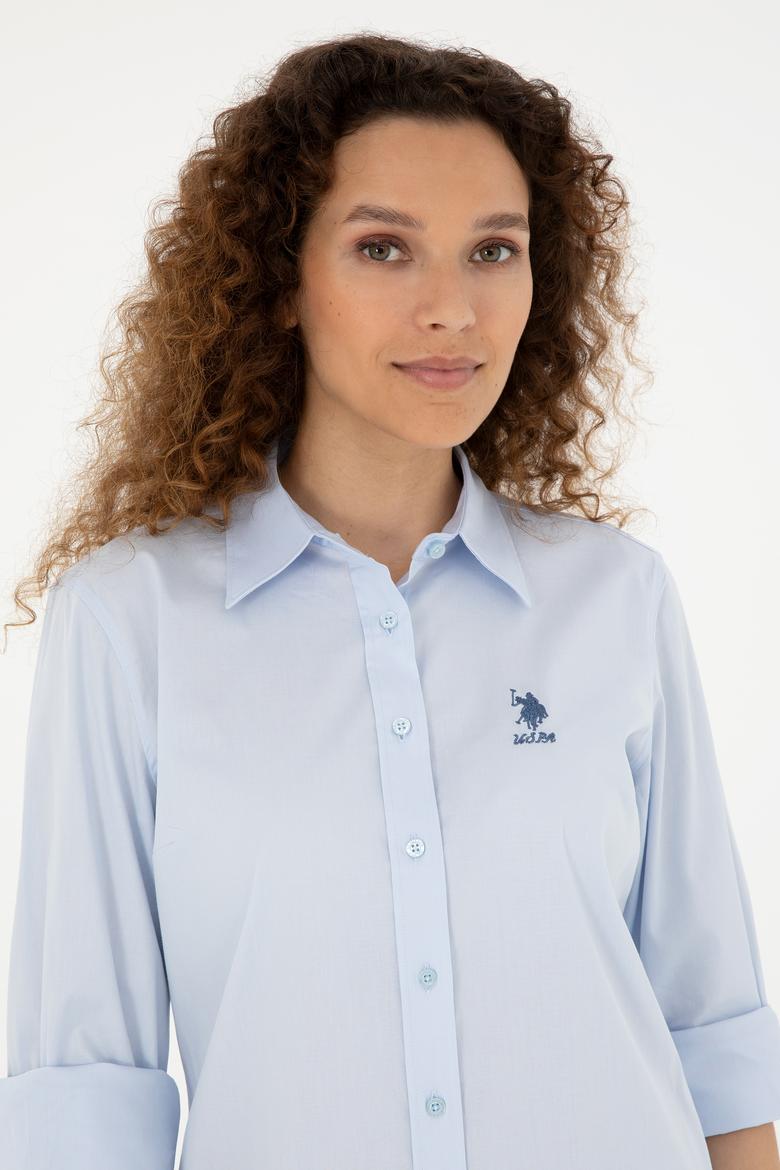 Kadın Açık Mavi Uzun Kollu Basic Gömlek - 50283989002