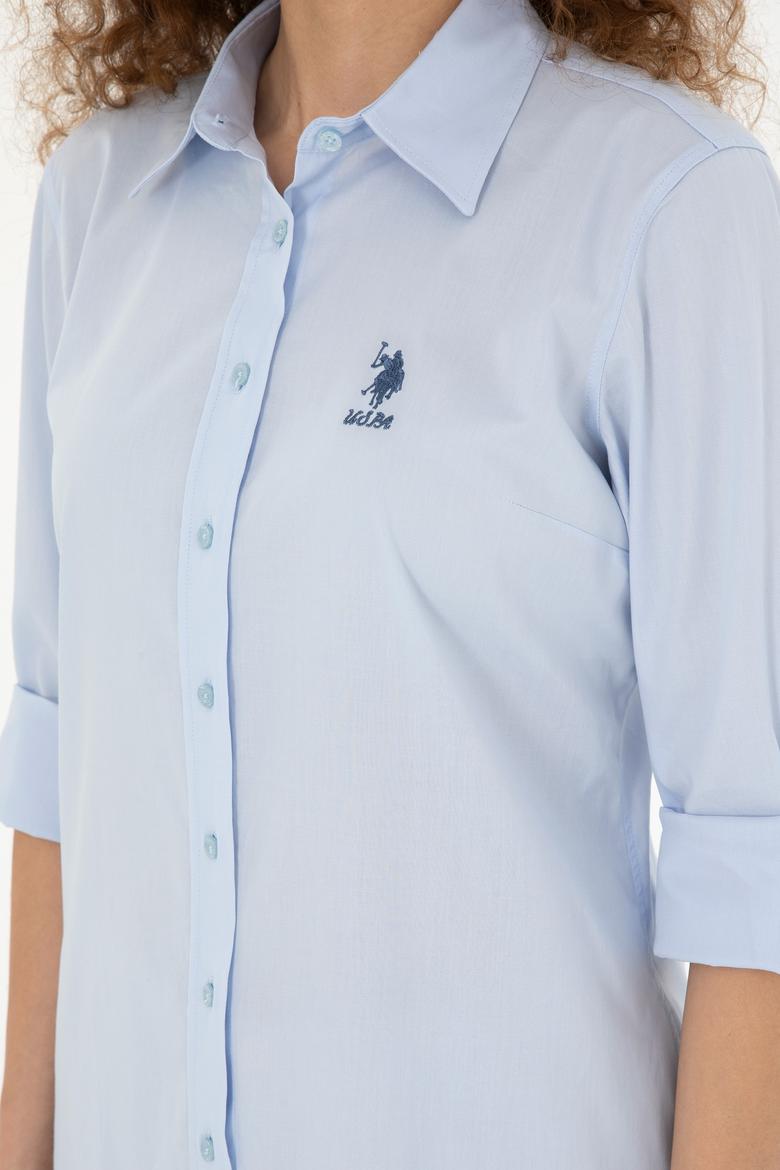 Kadın Açık Mavi Uzun Kollu Basic Gömlek - 50283989002