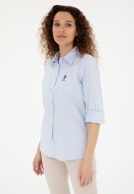 Kadın Açık Mavi Uzun Kollu Basic Gömlek - 50283989002