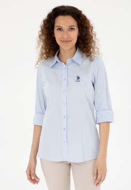 Kadın Açık Mavi Uzun Kollu Basic Gömlek - 50283989002