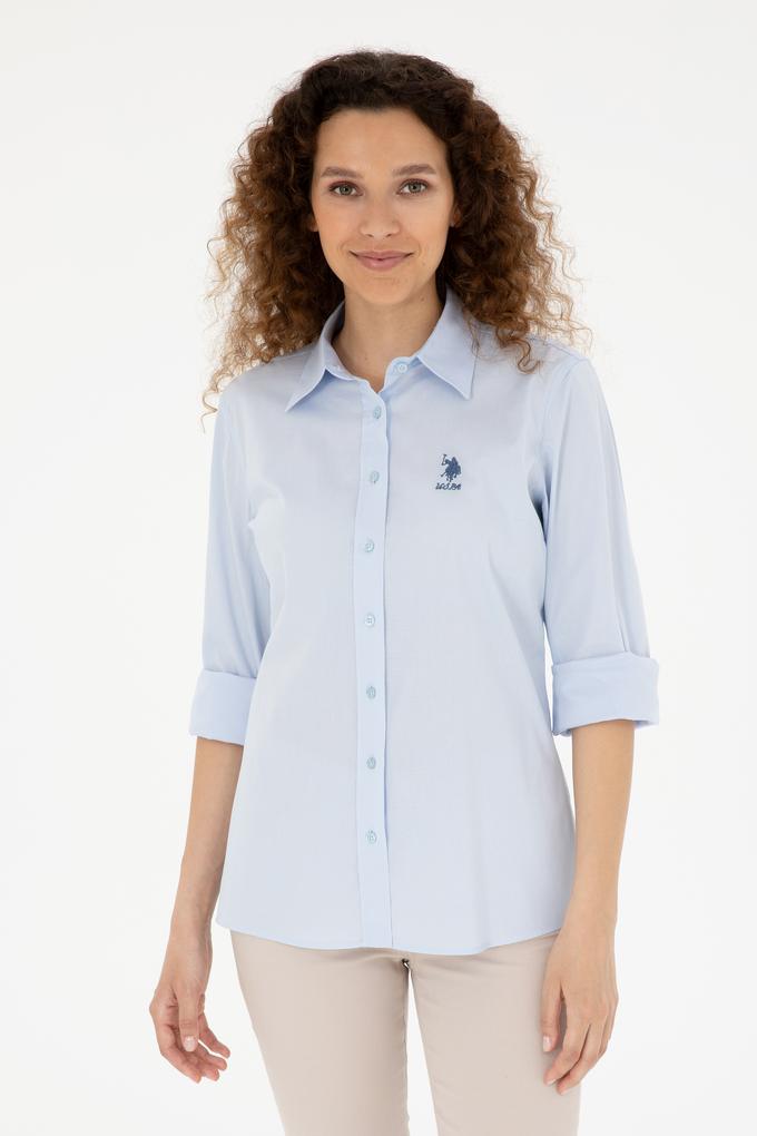 Kadın Açık Mavi Uzun Kollu Basic Gömlek