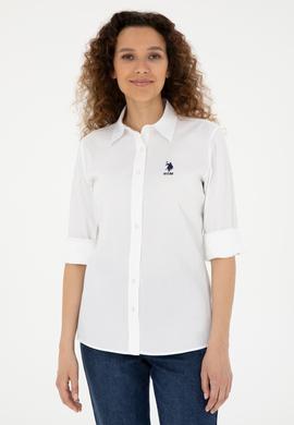 Kadın Beyaz Uzun Kollu Basic Gömlek - 50283989010