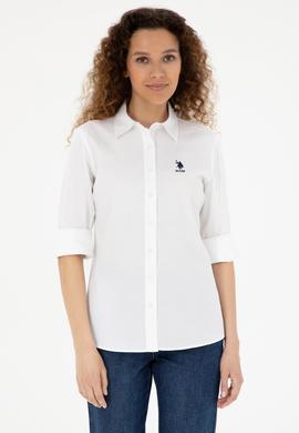 Kadın Beyaz Uzun Kollu Basic Gömlek - 50283989010