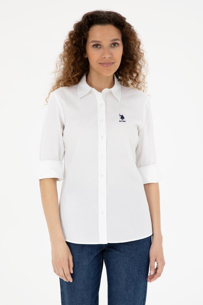 Kadın Beyaz Uzun Kollu Basic Gömlek