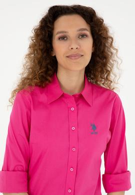 Kadın Pembe Uzun Kollu Basic Gömlek - 50283989027