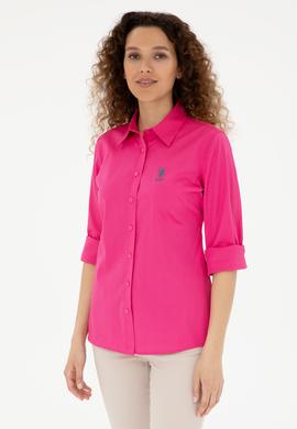 Kadın Pembe Uzun Kollu Basic Gömlek - 50283989027