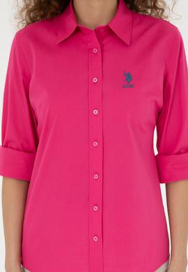 Kadın Pembe Uzun Kollu Basic Gömlek - 50283989027