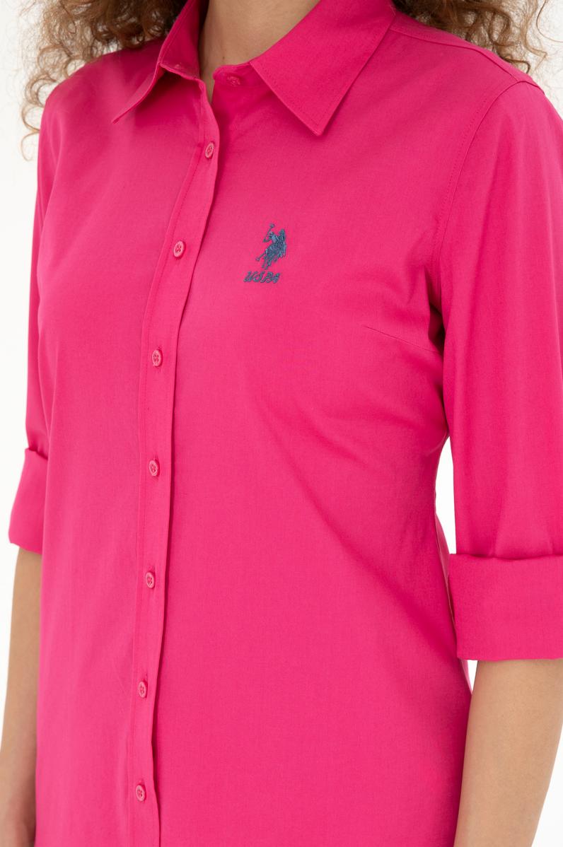 Kadın Pembe Uzun Kollu Basic Gömlek