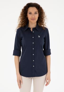 Kadın Lacivert Uzun Kollu Basic Gömlek - 50283990011