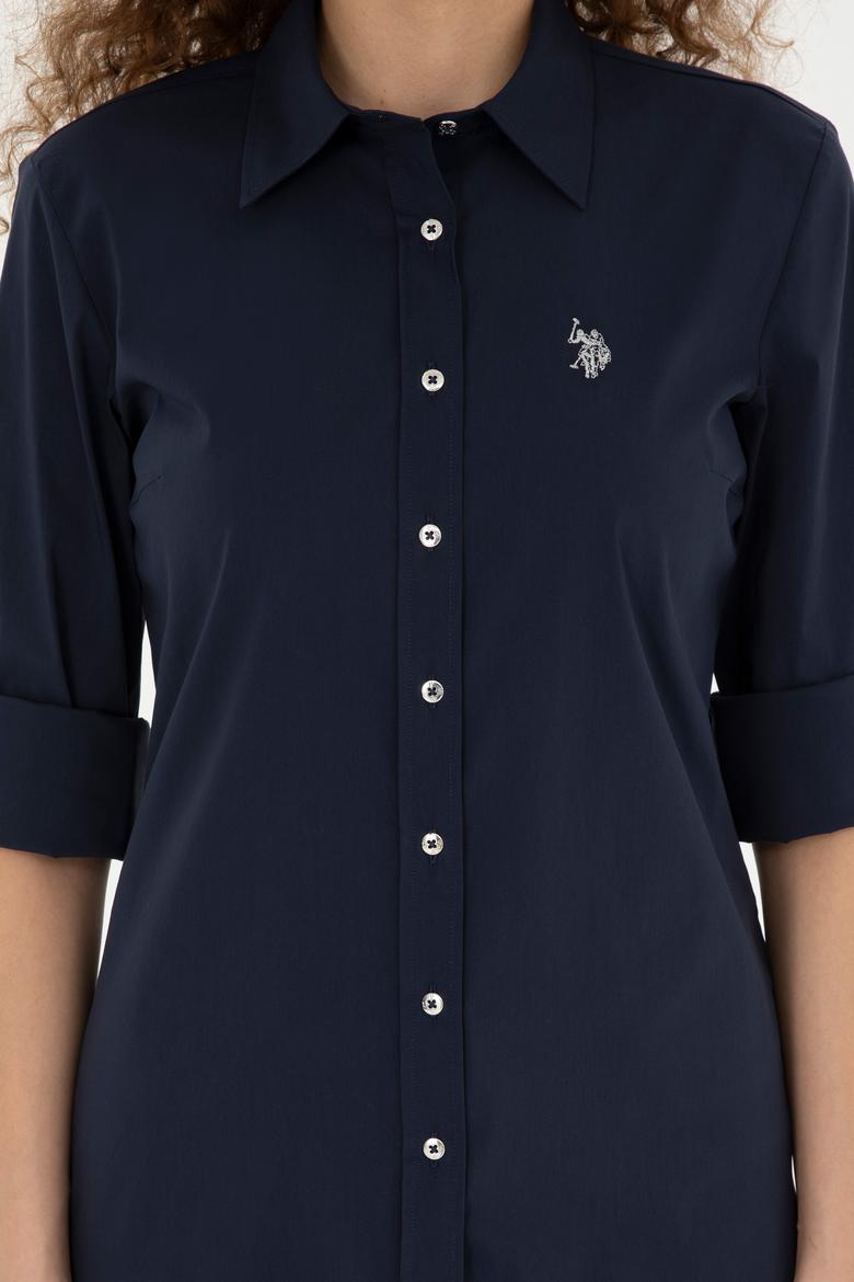 Kadın Lacivert Uzun Kollu Basic Gömlek - 50283990011