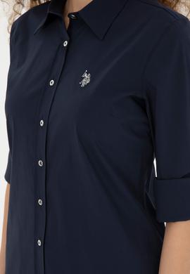 Kadın Lacivert Uzun Kollu Basic Gömlek - 50283990011