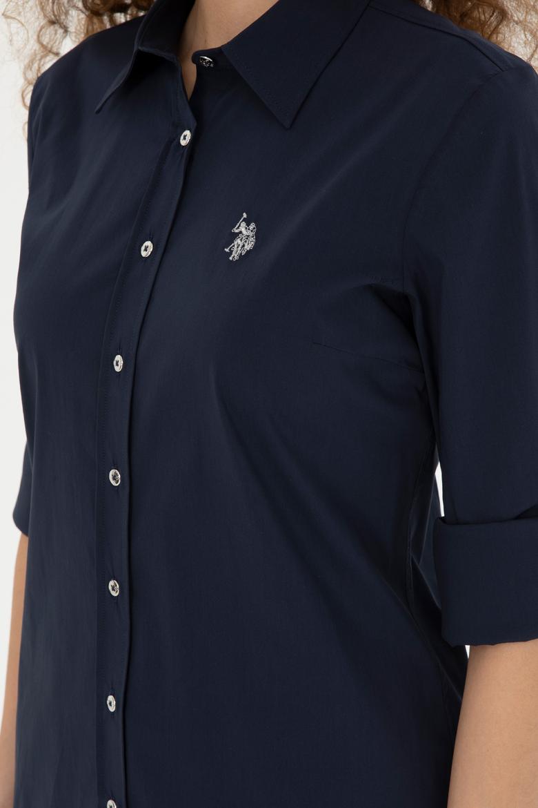 Kadın Lacivert Uzun Kollu Basic Gömlek - 50283990011