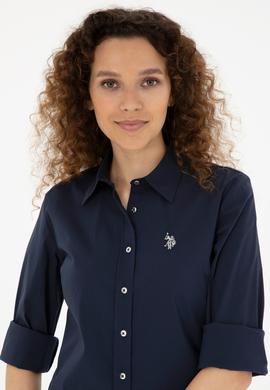 Kadın Lacivert Uzun Kollu Basic Gömlek - 50283990011