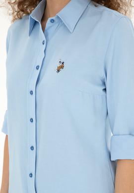 Kadın Saks Uzun Kollu Basic Gömlek - 50283992011