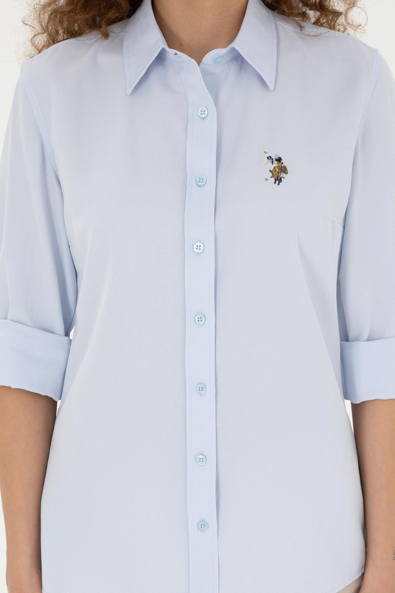 Kadın Açık Mavi Uzun Kollu Basic Gömlek - 50283992079