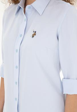 Kadın Açık Mavi Uzun Kollu Basic Gömlek - 50283992079