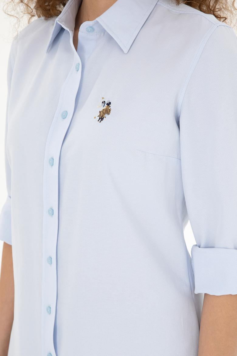 Kadın Açık Mavi Uzun Kollu Basic Gömlek - 50283992079