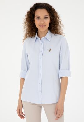 Kadın Açık Mavi Uzun Kollu Basic Gömlek - 50283992079