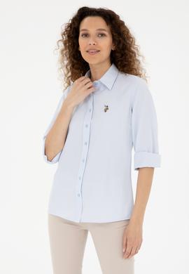 Kadın Açık Mavi Uzun Kollu Basic Gömlek - 50283992079