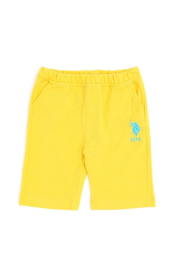 Erkek Bebek Açık Sarı Örme Şort