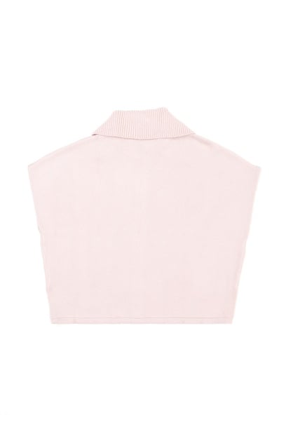 Kız Çocuk Pembe Triko Panço