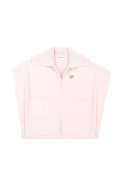 Kız Çocuk Pembe Triko Panço