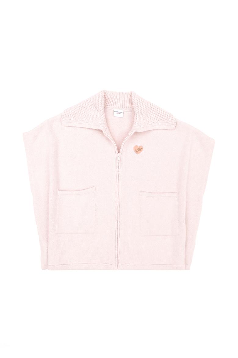 Kız Çocuk Pembe Triko Panço